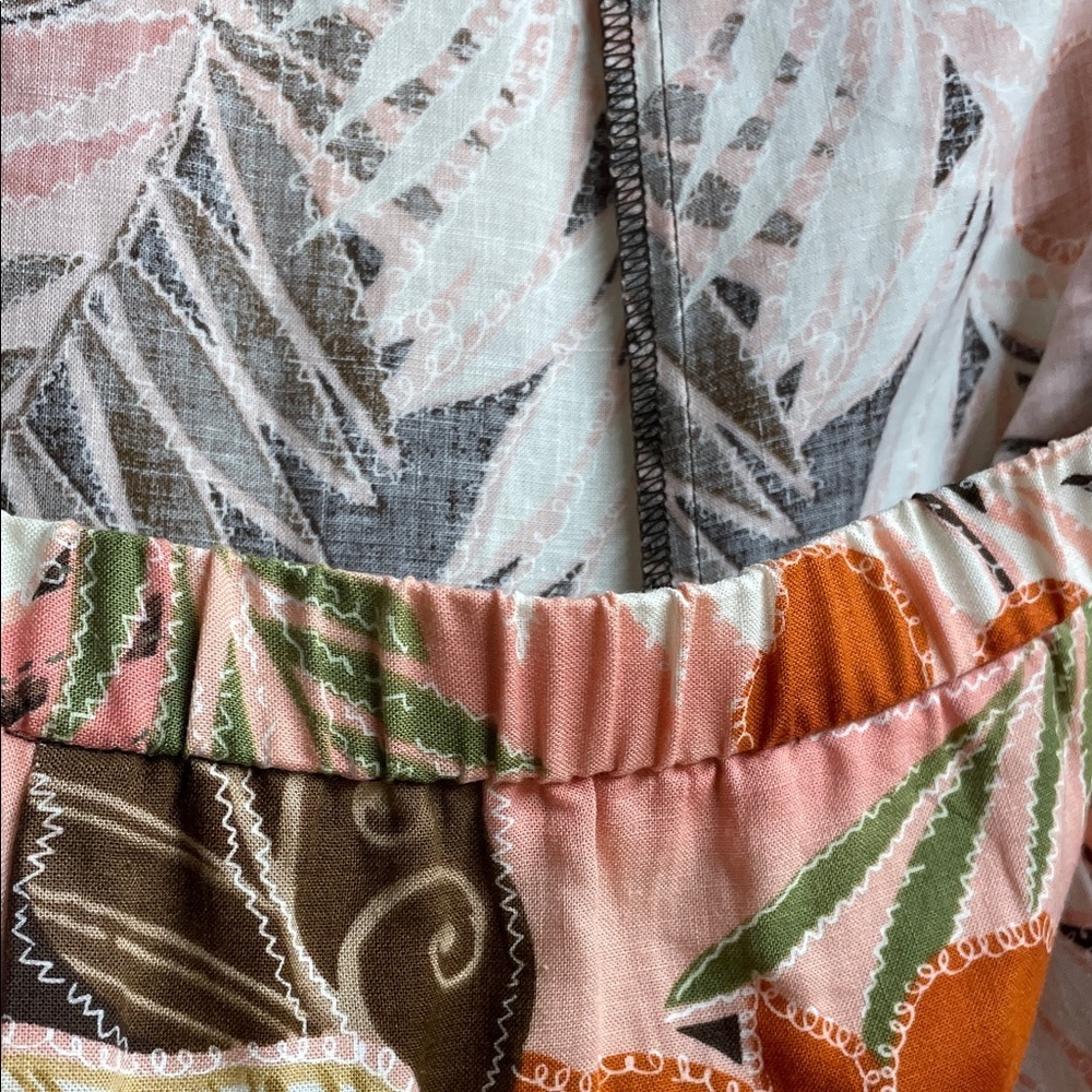 Napa Valley Cottage Core Bohemian Print Maxi Skirt - Green and Brown - Picture 6 of 7